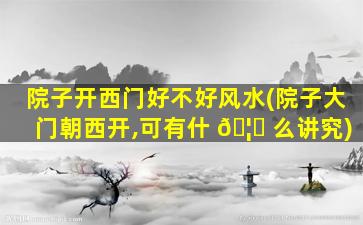 院子开西门好不好风水(院子大门朝西开,可有什 🦈 么讲究)